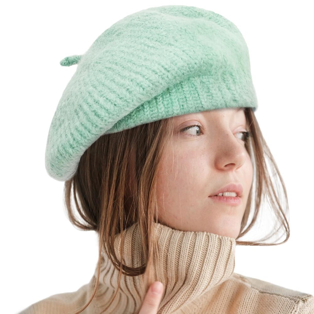 7828 Winter Beret Hat For Women Wool Blending Beanie French Style Thick